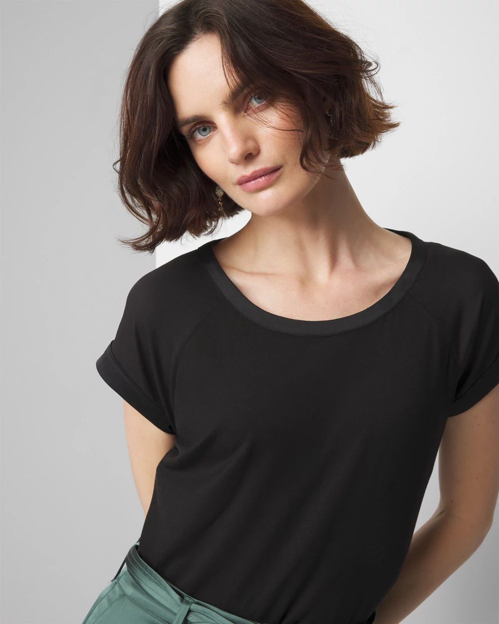 Woven Inset Tee | White House Black Market